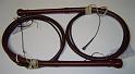6ft Saddle Tan and Whiskey 24 plait pair of Custom Classic Australian Bullwhips with Box Pattern Knots A